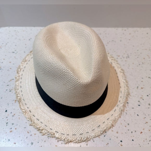 J. Crew Genuine Panama Hat M-L‎ with Ornate Style & Grosgrain Ribbon - Picture 6 of 15